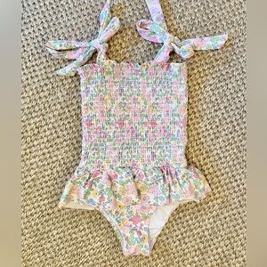 Cecil & Lou Smocked Floral Swimsuit